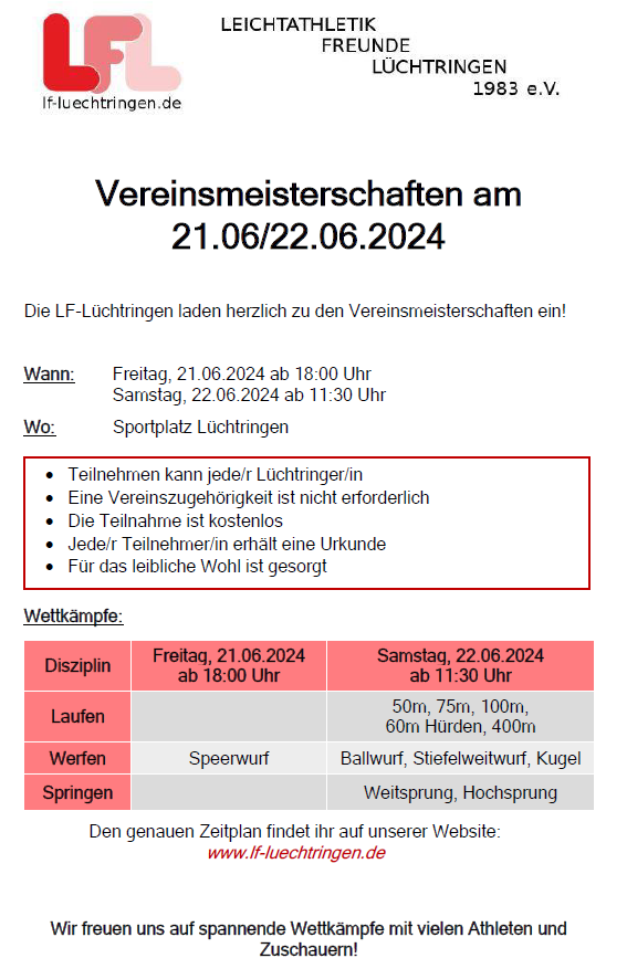 Vereinsmeisterschaften 2024